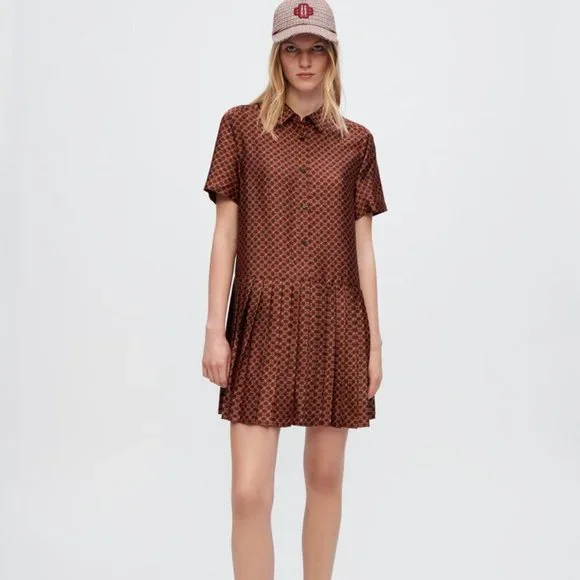 maje brown dress Imperial Cognac